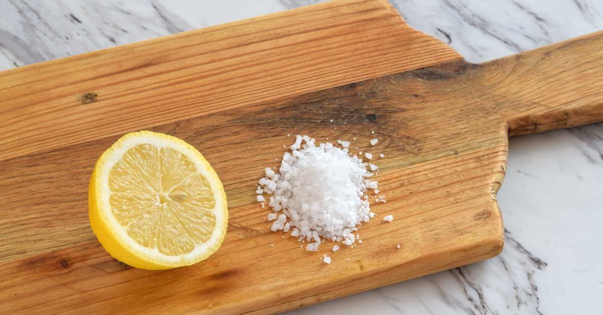 salt scrubbing cutting board