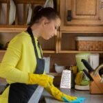 homemaker organizing home calmly daytime