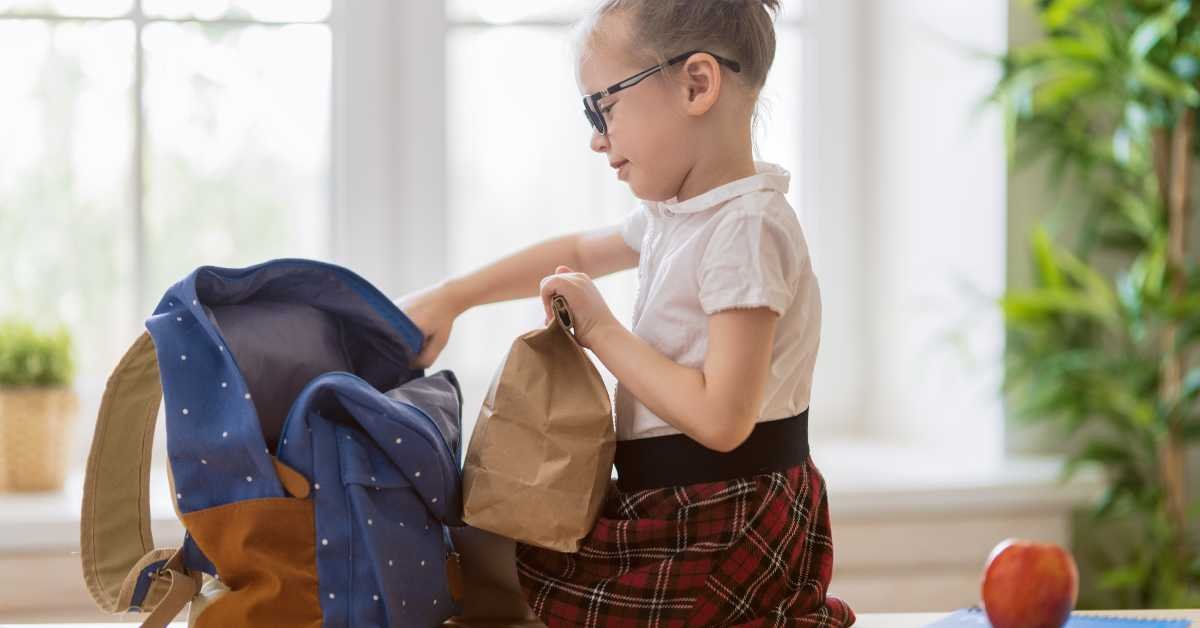 child after school routine shoes bag lunchbox