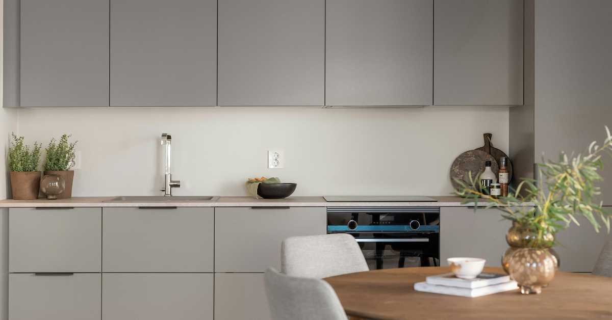 minimalist kitchen counter few items clean